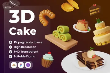 Gâteau Pack 3D Icon