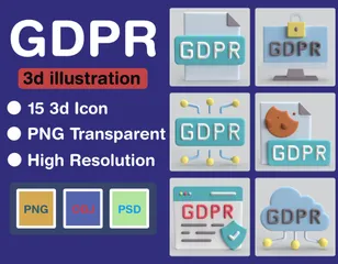GDPR 3D Icon Pack