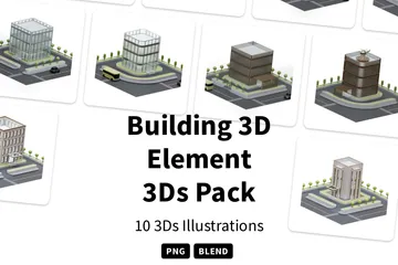 Gebäude 3D Illustration Pack
