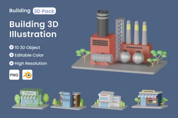 Gebäude 3D Icon Pack