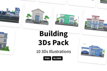 Gebäude 3D Illustration Pack