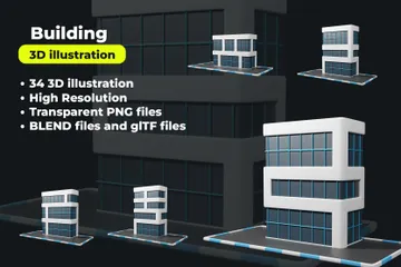 Gebäude 3D Icon Pack