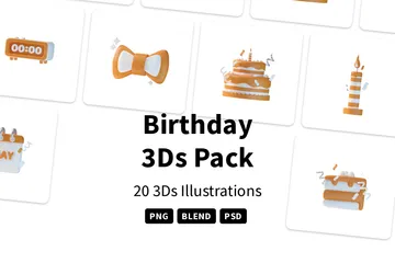 Geburtstag 3D Icon Pack