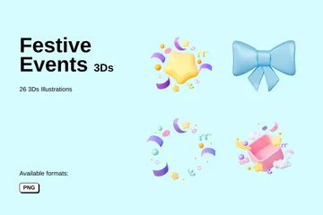 Festliche Veranstaltungen 3D Icon Pack