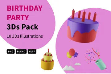 Geburtstagsfeier 3D Icon Pack
