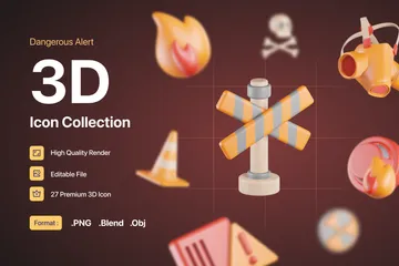 Gefährliche Warnung 3D Icon Pack