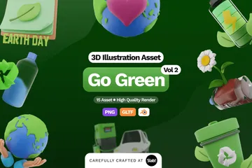 Werde grün 3D Icon Pack