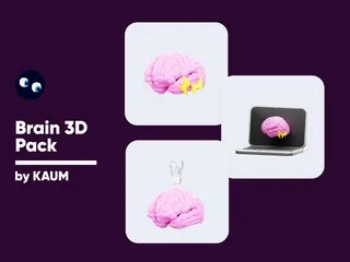 Gehirn 3D Illustration Pack