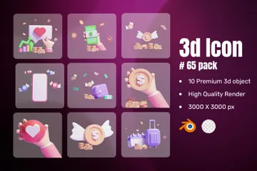 Geld anlegen 3D Icon Pack