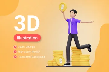 Geld sparen 3D Illustration Pack