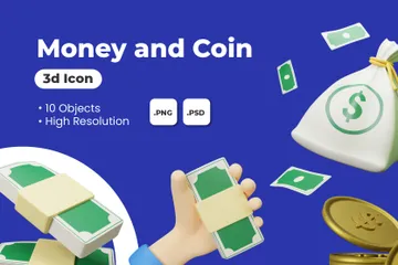 Geld und Münze 3D Illustration Pack
