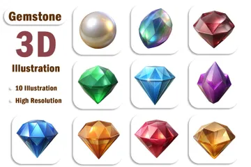 Gemstone 3D Icon Pack