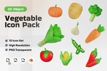Gemüse 3D Icon Pack