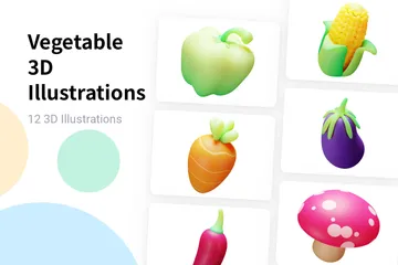 Gemüse 3D Illustration Pack