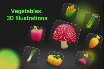 Gemüse 3D Illustration Pack