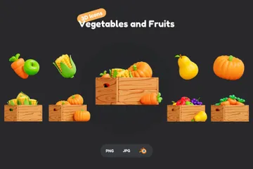 Gemüse und Früchte 3D Icon Pack