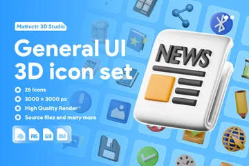 Interface utilisateur générale Pack 3D Icon