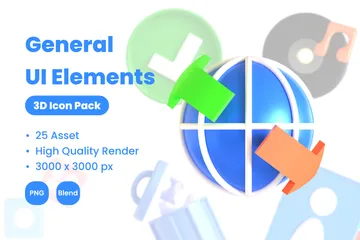 General UI Elements 3D Icon Pack