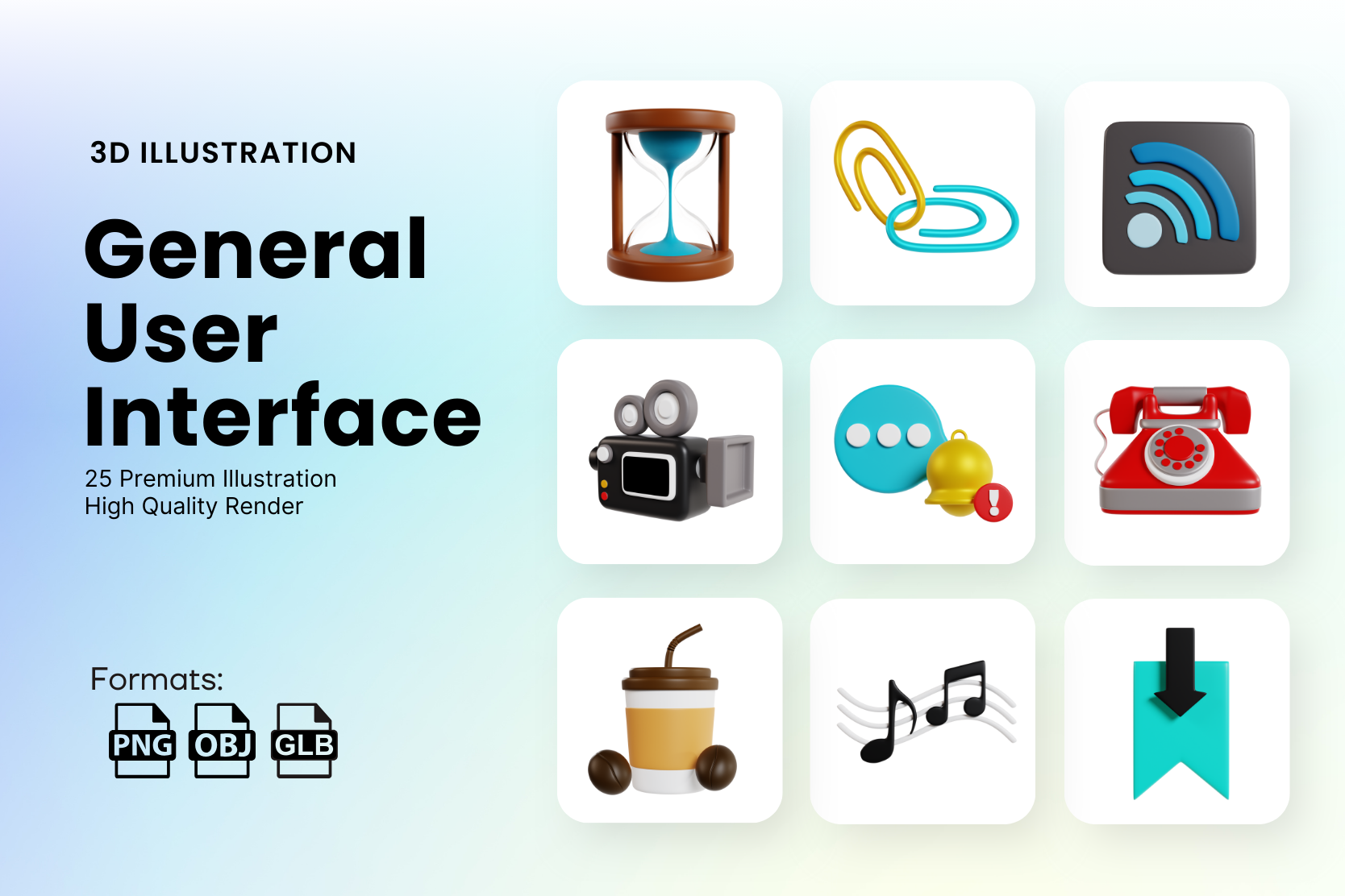 General User Interface 3D Icon Pack - 25 Free Download User Interface ...