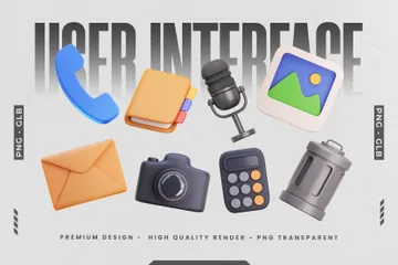 一般的なユーザーインターフェース 3D Iconパック