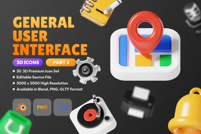 Premium General User Interface (Part 2) 3D Illustration pack from User ...