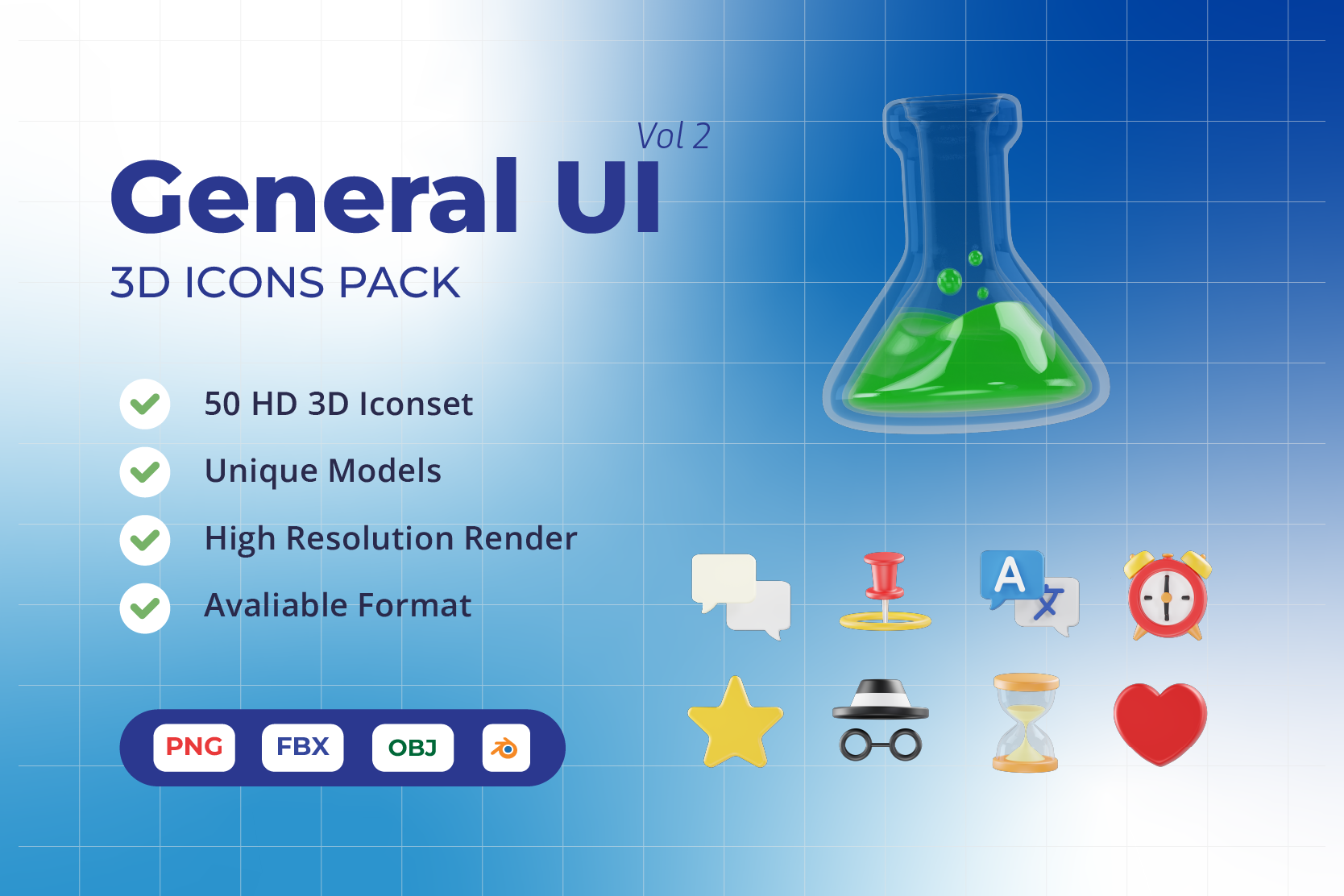 General User Interface Vol 2 3D Icon Pack - 50 Free Download User ...