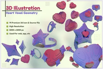 Geometria do Coração Pacote de Icon 3D