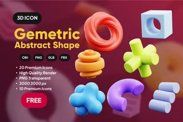 Free Geometric Abstract Shape 3D Icon Pack
