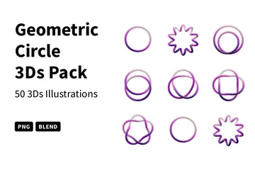 Geometric Circle 3D Icon Pack
