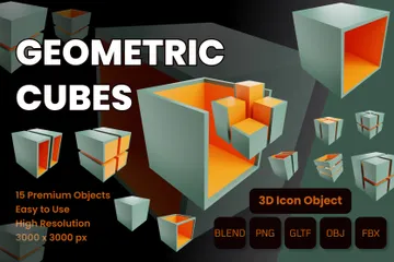 Geometric Cubes 3D Icon Pack