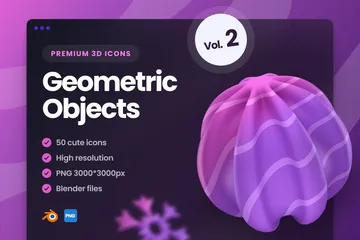 幾何学的オブジェクト Vol. 2 3D Iconパック