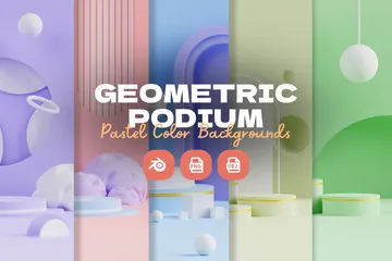 Geometric Podium Backgrounds 3D Icon Pack