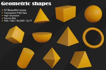 Geometric Shapes 3D Icon Pack