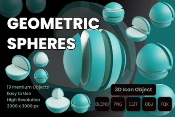 Geometric Spheres 3D Icon Pack