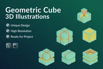 Geometrischer Würfel 3D Icon Pack