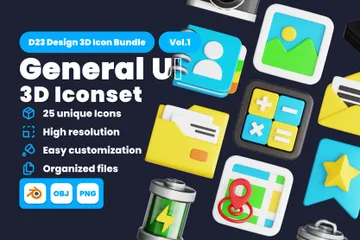 UI Geral Vol.1 3D Icon Pack