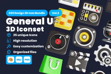 UI Geral Vol.2 3D Icon Pack