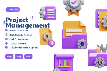 Gerenciamento de projetos Pacote de Icon 3D