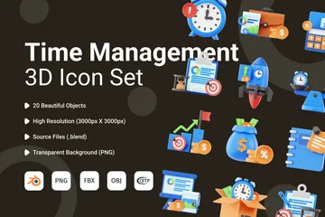 Gerenciamento de tempo Pacote de Icon 3D