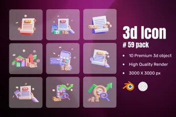 Gestão Fiscal On-line Pacote de Icon 3D