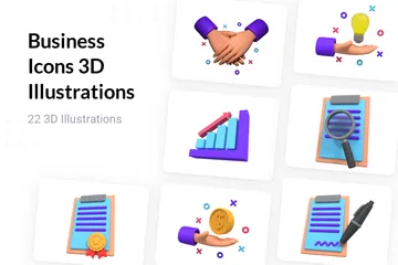 Geschäft 3D Illustration Pack