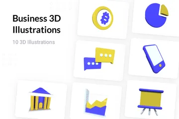 Geschäft 3D Illustration Pack