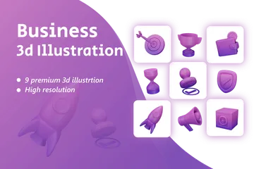 Geschäft 3D Illustration Pack