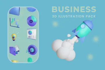 Geschäft 3D Illustration Pack