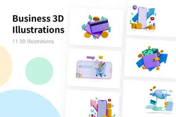 Geschäft 3D Illustration Pack