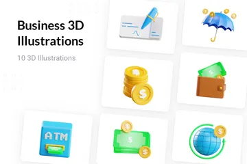 Geschäft 3D Illustration Pack