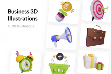 Geschäft 3D Illustration Pack