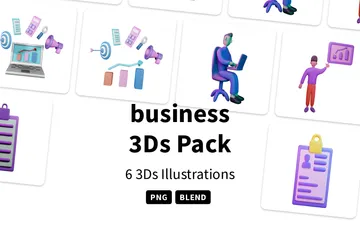 Geschäft 3D Illustration Pack