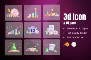 Geschäft 3D Icon Pack