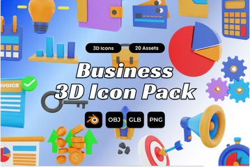 Geschäft 3D Icon Pack